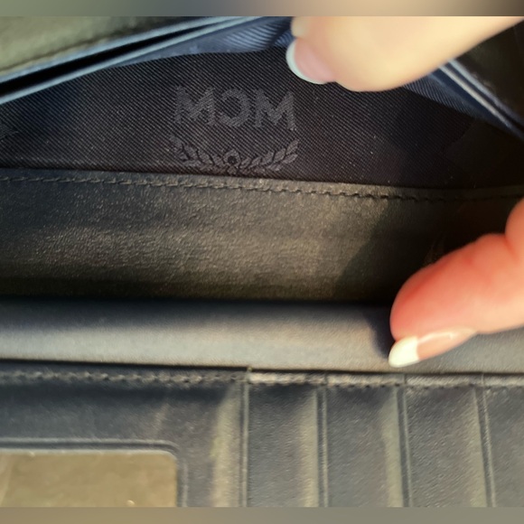 MCM three fold wallet with 4 large pockets, 13 card slots,  one zippered pocket - Picture 12 of 13